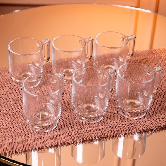 Набор чашек 6 шт для чая и кофе Goblet по 300 (мл) кружки стеклянные Прозрачный HP-19-L6 | Зображення 2