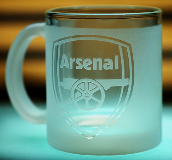 Стеклянная чашка 320 мл ФК Арсенал Arsenal с гравировкой подарок для фаната футбольная кружка | Зображення 2