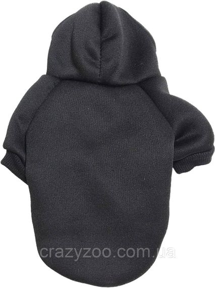 Худи для собак и котов EcoToys Black S черное A: 21 см B: 29 см C: 22 см 7048 | Зображення 1