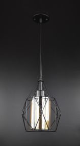 Люстра підвісна LOFT на 1 лампочку 26186 Чорний 35-110х21х21 см.