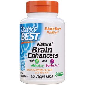 Комплекс для профілактики роботи головного мозку Doctor's Best Natural Brain Enhancers wtih AlphaSize and SerinAid 60 Veg Caps DRB-00214
