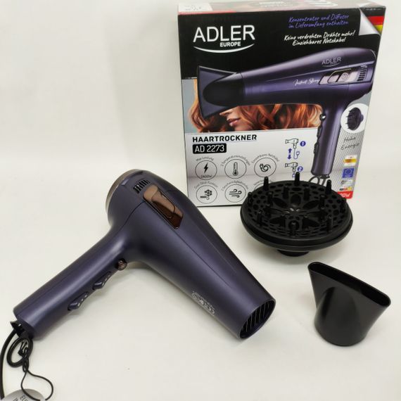 Мощный фен для сушки и укладки волос Adler AD 2273 2400Вт, Женский мощный фен для укладки волос QA-51 | Зображення 5