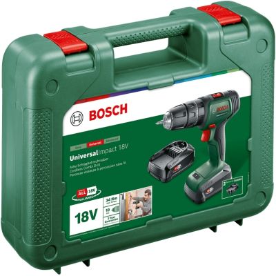 Шуруповерт Bosch UniversalImpact 18В 2х1.5Агод 20Нм 0-4400-1450обхв кейс ЗП 1.3кг (0.603.9D4.102) | Зображення 2