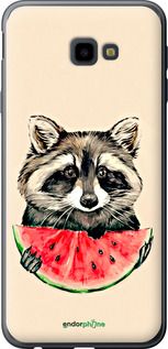 Чохол на Samsung Galaxy J4 Plus 2018 Єнотик з кавуном "4605u-1594-2448"