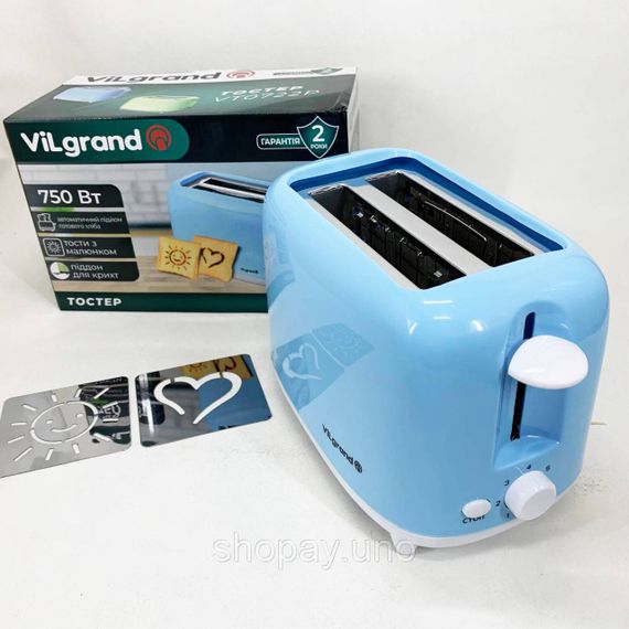 Тостер для дома и офиса VILGRAND, Электрический тостер для поджаривания хлеба Тостерница кухни PU-89 | Зображення 6