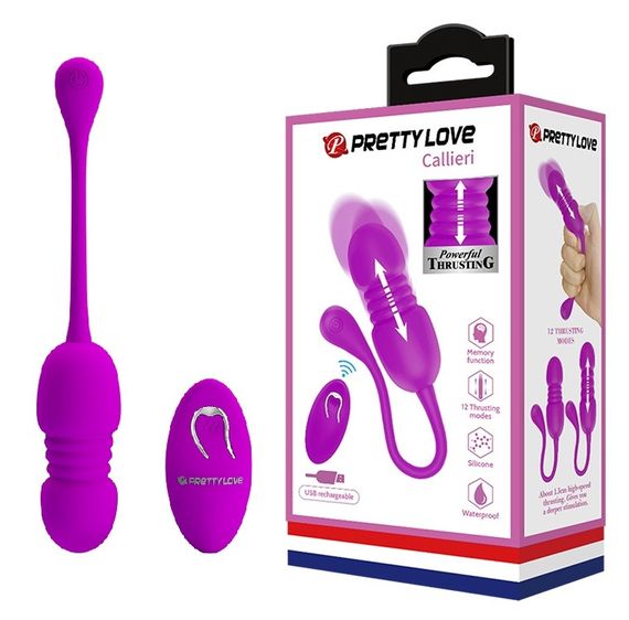 Виброяйцо с дистанционным управлением и возвратно-поступательным движением Pretty Love - Callieri, BI-014892W