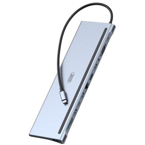 USB хаб XO HUB010 12in1 сірий XPRO (MAW-44889_1751) | Зображення 2