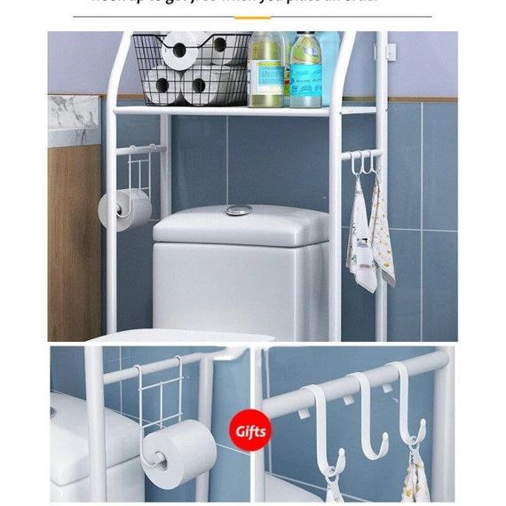 Посилена стійка над унітазом 160 см Toilet Rack офіційна, порошкове покриття, біла | Зображення 4