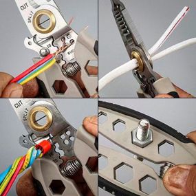 Інструмент для зняття ізоляції 16 в 1, стискання клем, зачистки проводів Мультитул стрипер EY-53