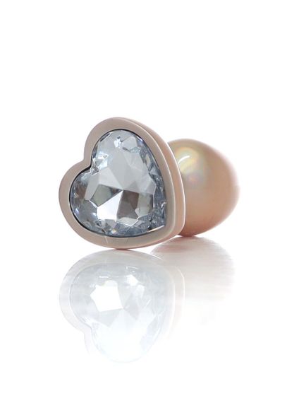 Анальная металлическая пробка Plug-Jewellery Pearl Gold Heart PLUG- Clear S sexstyle | Зображення 6