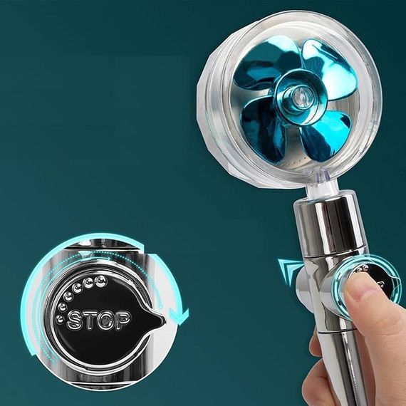 Душевая турболейка высокого давления, водосберегающая насадка для душа c вентилятором с уникальным рисунком | Зображення 8