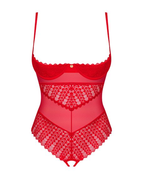 Боди с вырезом Obsessive Ingridia Body Красный XS/S | Зображення 2