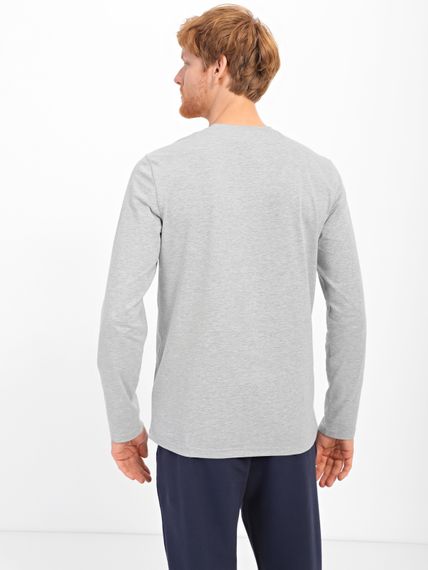 Лонгслів для чоловіків сірий меланж, 3XL | Зображення 1