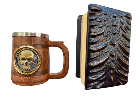 Подарунковий набір Кухоль 3D Череп Gold Rose та Блокнот 3D «Жар Серця Дракона» | Зображення 1