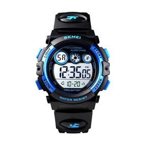 Дитячий електронний спортивний годинник Skmei, водонепроникний, LED підсвітка, секундомір, чорний стильний годинник