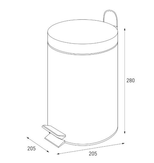 Відро для сміття кругле Zerix Solo-TC0105 Black 5 л чорне (ZX5898) | Зображення 1
