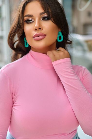 Женская водолазка из вискозы Ri127 цвет розовый, размер 42/46 | Зображення 1