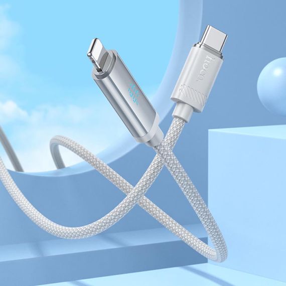 Дата кабель Hoco U127 Power Type-C to Lightning (1.2m) Silver / Gray | Зображення 2
