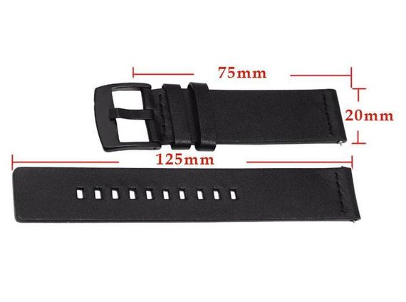Шкіряний ремінець Primo Classic для Garmin Vivoactive 3 / Vivomove HR / Forerunner 245/645 - Black | Зображення 5