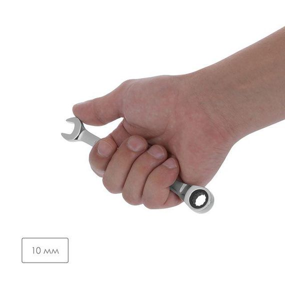 Ключ комбінований з тріскачкою 10 мм Cr-V; PROF DIN3113 INTERTOOL XT-13501 | Зображення 2