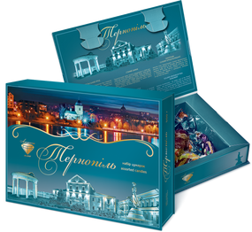 Набір цукерок Тернопіль АМЕТИСТ ПЛЮС художня коробка (213674)