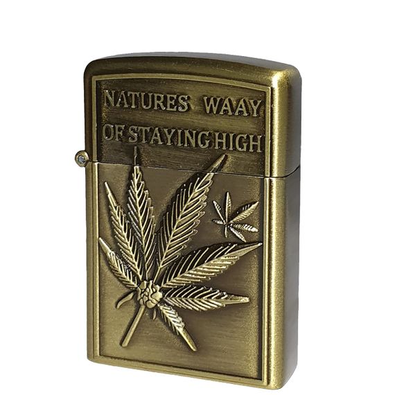 Газова Запальничка Метал "Листя Канабісу"
