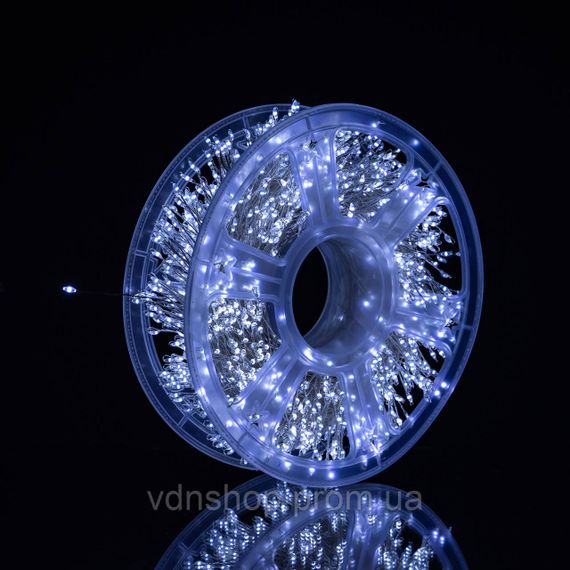 Новогодняя гирлянда комнатная роса Хвойная лапа 50 м 1500 LED белый провод Белое сияние D1500L50MWW | Зображення 6