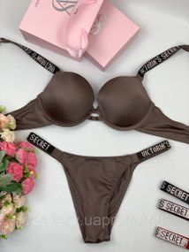 Комплект женского нижнего белья Victoria’s Secret Виктория Сикрет модель Rhinestone со стразами XL, 85С,