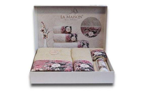 Подарочный набор полотенец La Maison, 3 шт. с ароматом Nora Bej | Зображення 1