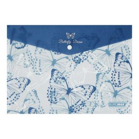 Папка-конверт А4 на кнопці MACHAON ARABESKI синя BM.3943-02 BUROMAX матовий напівпрозорий пластик (4823126816258)