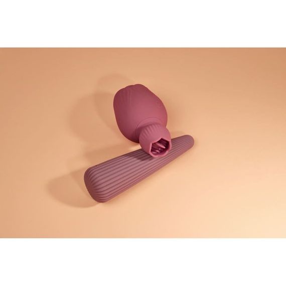 Вібратор для клітора-квітка двосторонній Sweet Em Velvet Lure, рожевий Sex Aura | Зображення 9