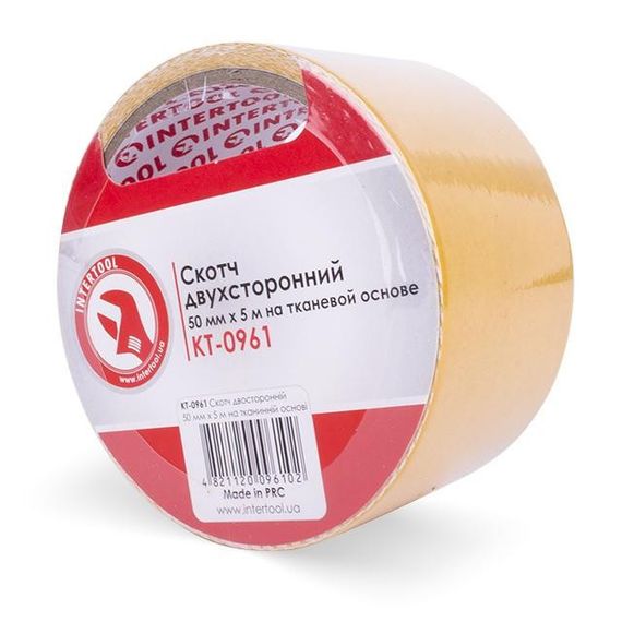 Скотч двосторонній на тканинній основі 5 м, 50 мм INTERTOOL KT-0961 | Зображення 2