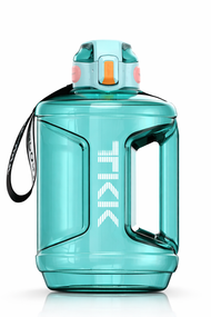 Спортивная бутылка TKK 2300 мл (2.3 л) - Бирюзовый Tritan BPA-free, ударопрочная эко-бутылка с ручкой и клапаном