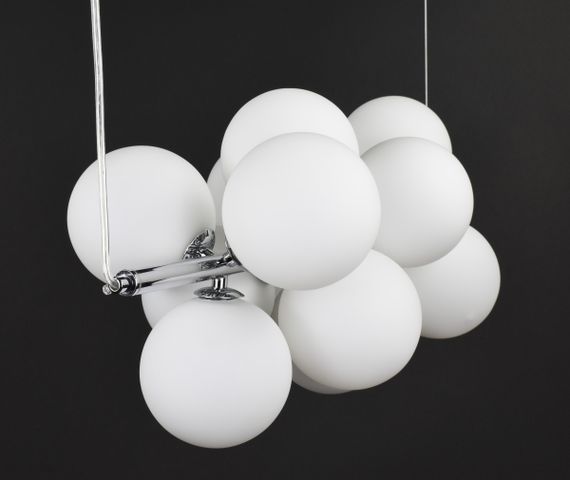 Люстра підвісна на 12 лампочок 27522 Хром 30-140х26х65 см. | Зображення 2