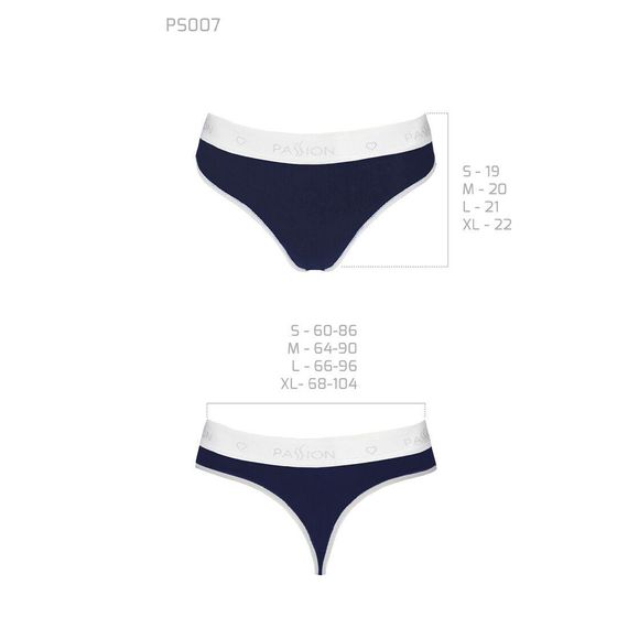 Спортивні трусики-стрінги Passion PS007 PANTIES navy blue, size XL | Зображення 5