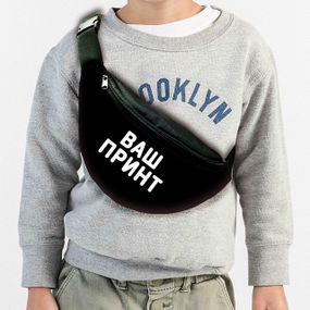 Сумка-бананка с печатью своим дизайном,логотипом ,32х15см,под заказ оптом,сумка через плечо (00203)