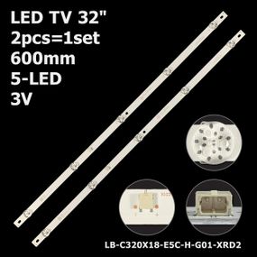 LED підсвітка TV 32" 600mm 3V 5-led LB-C320X18-E5C-H-G01-XRD2 CRH-ZG32G5CE30300502832REV1.1 2шт.