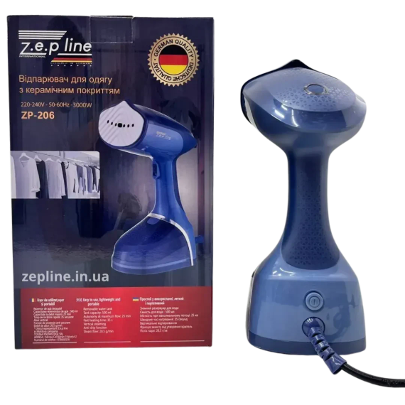 Відпарювач Zepline ZP-206 Синій — компактний, 3000 Вт, резервуар 500 мл | Зображення 5