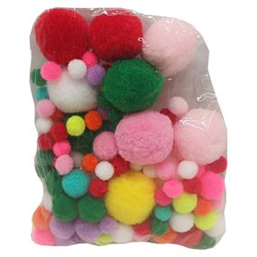 Декоративные помпоны для творчества S-04_помпон 1-3 см 145-155 штук