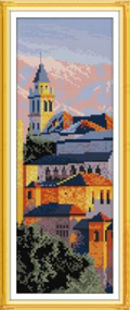 Набор для вышивания по нанесённой на канву схеме "The Alhambra".AIDA 14CT printed,16*38см