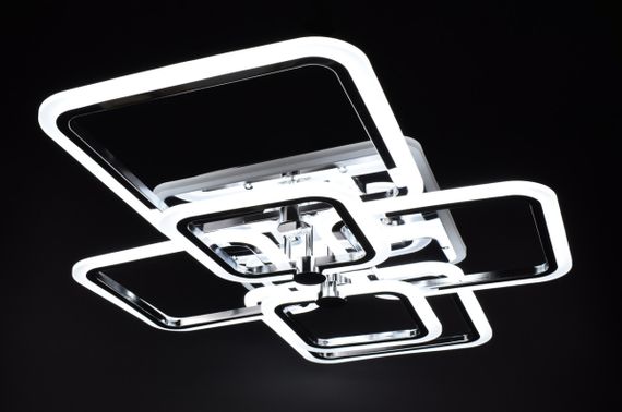Люстра світлодіодна стельова LED світильник для квартири на стелю лед з пультом 25947 Хром 12х59х80 см. | Зображення 1