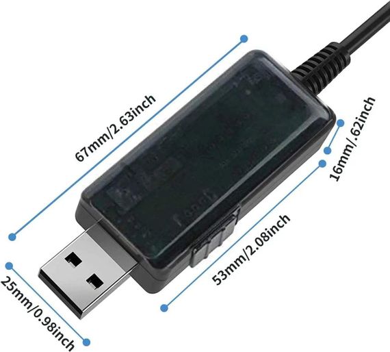 Кабель перехідник підвищувальний USB 5V to DC 5.5*2.1 9 V і 12 V (0,8 м) | Зображення 2