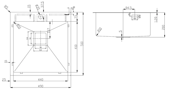 Нержавіюча мийка Fabiano TOP 49 Celldecor Nano Graphite 8216.401.1687 | Зображення 2