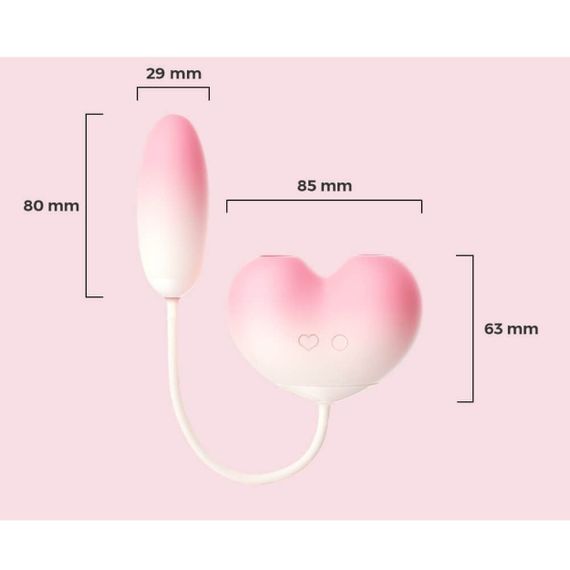 Виброяйцо с вакуумным стимулятором Zemalia Tao Tao Teng и язычком, 3 в 1, + APP, градиент розовый Sex Aura | Зображення 6