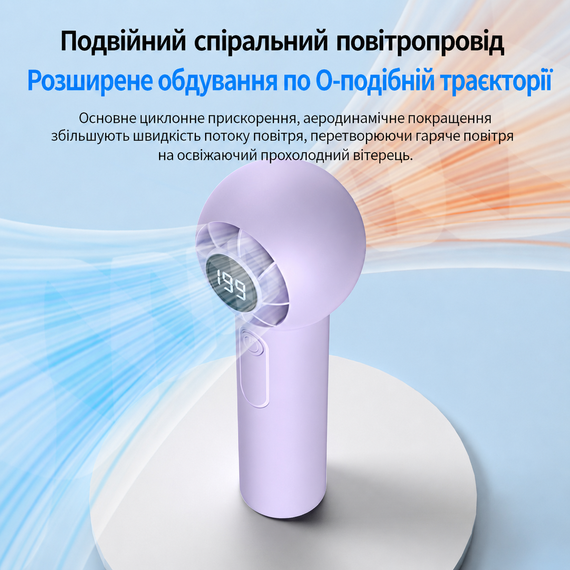 Портативний складний вентилятор з LED-екраном / Вентилятор ручний акумуляторний Jet Turbo Т-237 | Зображення 1