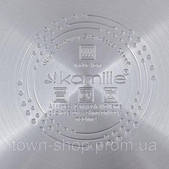 Набор 2 кастрюли Kamille Casserote 1.5л и 2.4л из нержавеющей стали со стеклянными крышками KM-5860 | Зображення 6