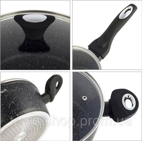 Набор кухонной посуды Ofenbach "Black Marble" 12 предметов, индукция с антипригарным покрытием NB-100520 | Зображення 2