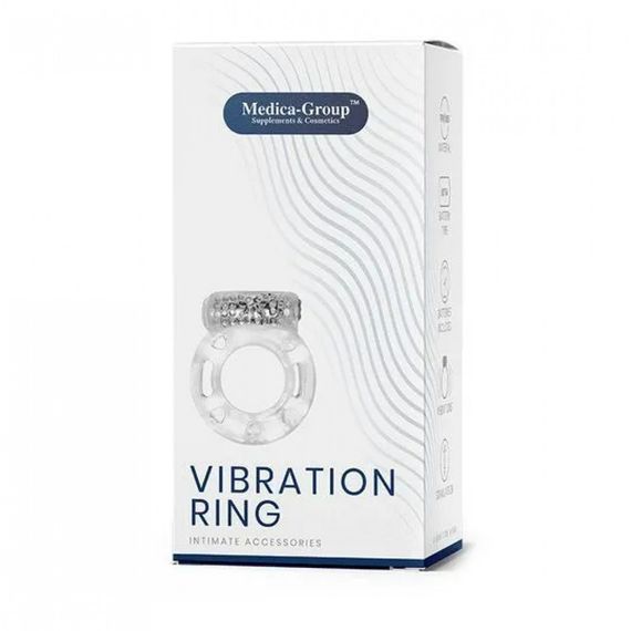 Кільце ерекційне Medica-Group Vibration Ring з вібрацією, прозорий sexstyle | Зображення 1