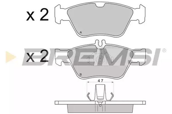 Колодки передні гальмівні MB W202/210 (ATE), Bremsi (BP2694) | Зображення 2