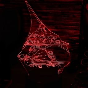 Акриловий світильник-нічник Ророноа Зоро (Zoro Roronoa) червоний tty-n000662